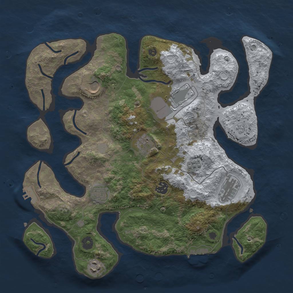 Rust Map: Procedural Map, Size: 3510, Seed: 4723093, 16 Monuments