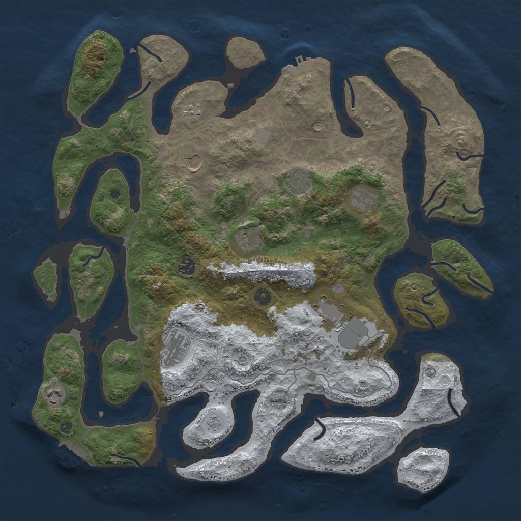 Rust Map: Procedural Map, Size: 4500, Seed: 2923512, 18 Monuments