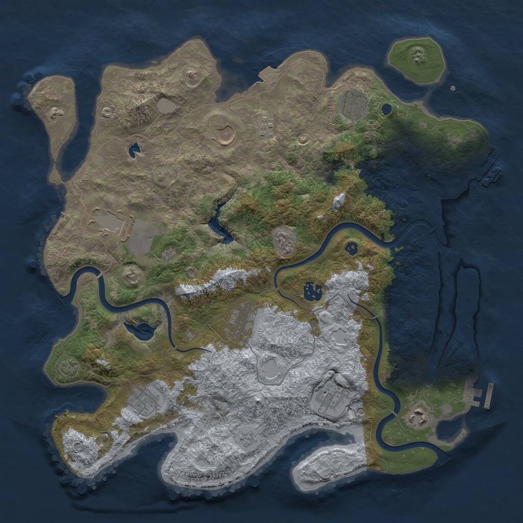 Rust Map: Procedural Map, Size: 4000, Seed: 54357645, 15 Monuments