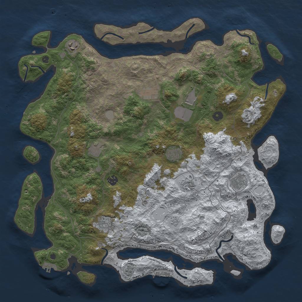 Rust Map: Procedural Map, Size: 4500, Seed: 85637, 19 Monuments