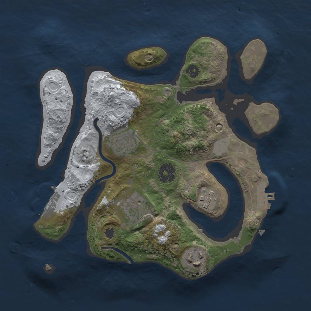 Rust Map: Procedural Map, Size: 2500, Seed: 863456, 11 Monuments