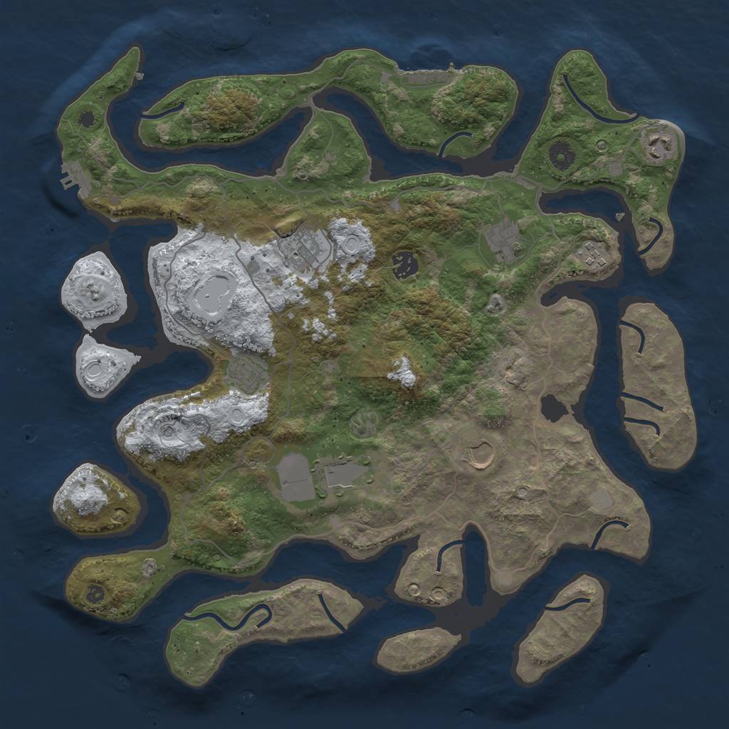 Rust Map: Procedural Map, Size: 4000, Seed: 24211, 16 Monuments