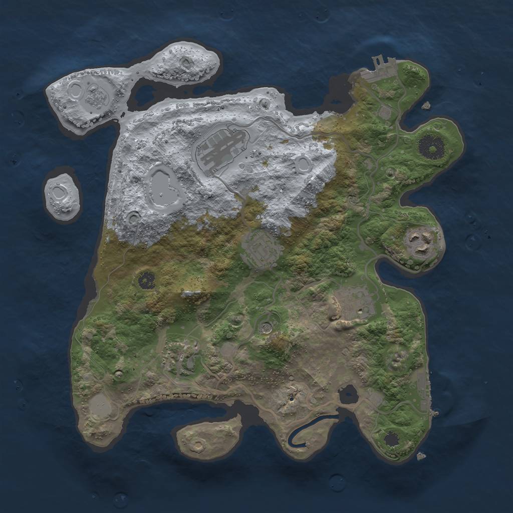 Rust Map: Procedural Map, Size: 3000, Seed: 1318246662, 14 Monuments
