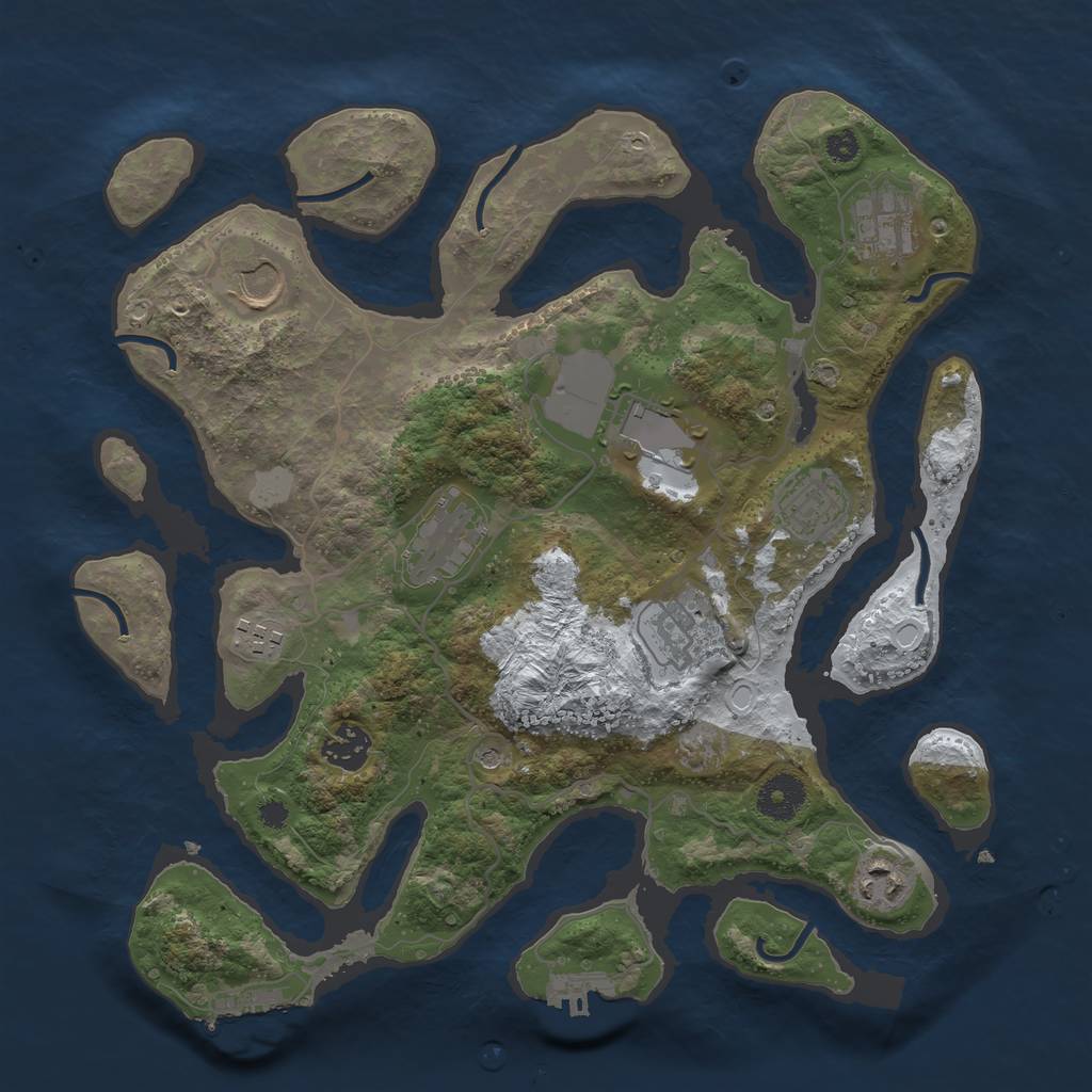 Rust Map: Procedural Map, Size: 3500, Seed: 138113, 17 Monuments