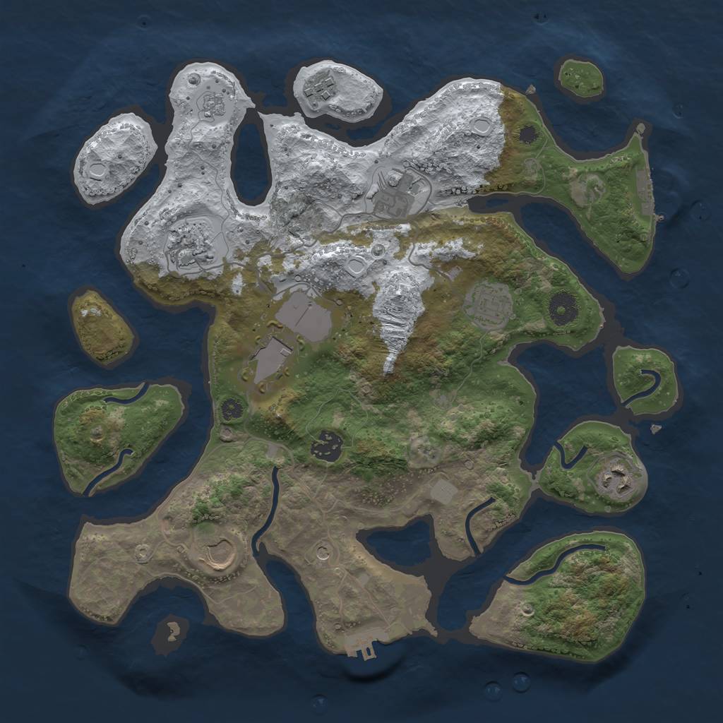Rust Map: Procedural Map, Size: 3510, Seed: 5075450, 17 Monuments
