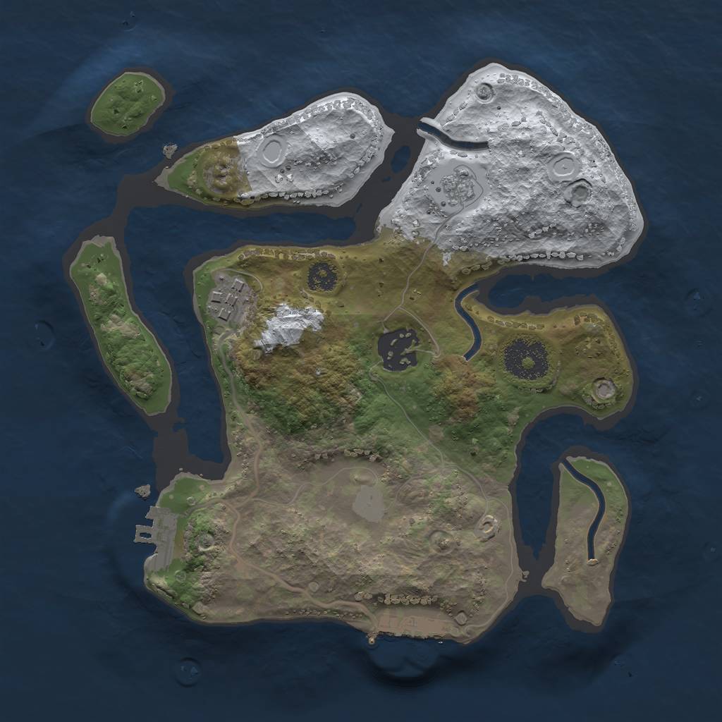 Rust Map: Procedural Map, Size: 2500, Seed: 122, 10 Monuments