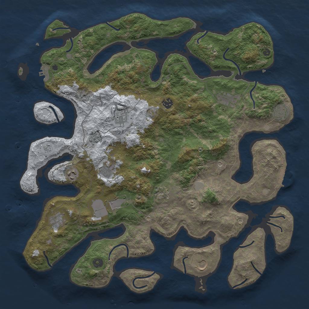 Rust Map: Procedural Map, Size: 4500, Seed: 325017, 20 Monuments