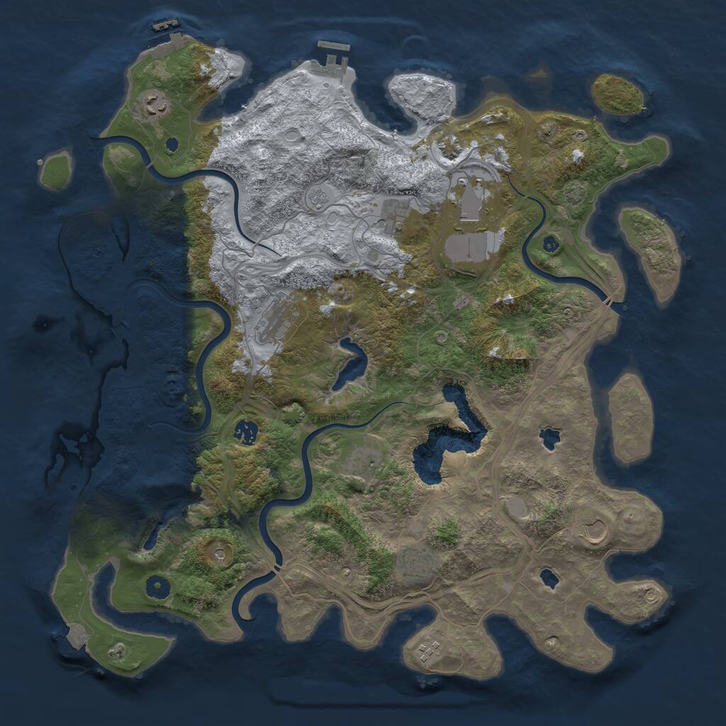 Rust Map: Procedural Map, Size: 4500, Seed: 5501418, 15 Monuments