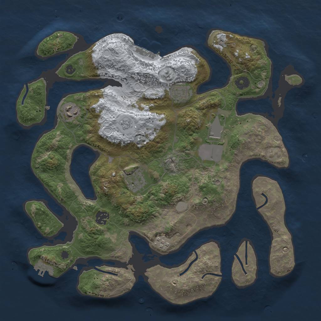 Rust Map: Procedural Map, Size: 3510, Seed: 1230314, 14 Monuments