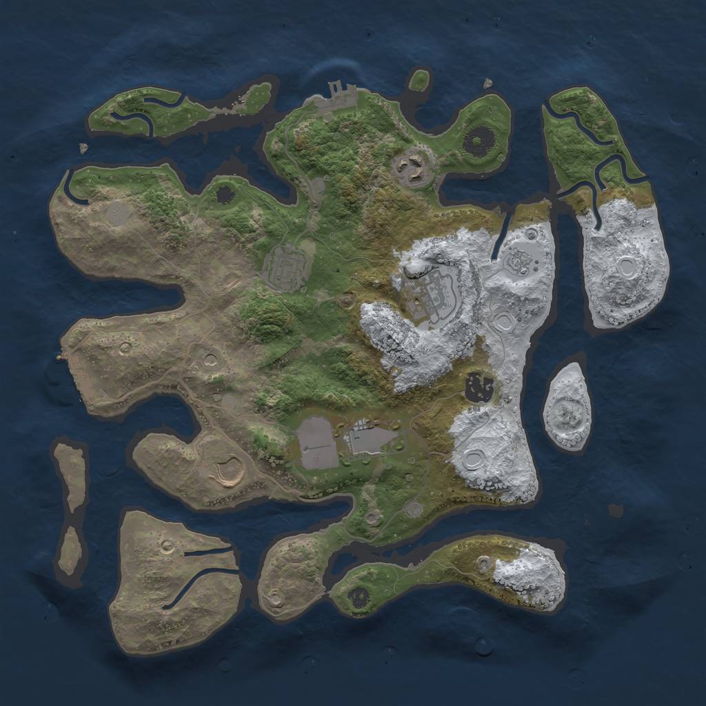 Rust Map: Procedural Map, Size: 3500, Seed: 6340145, 15 Monuments