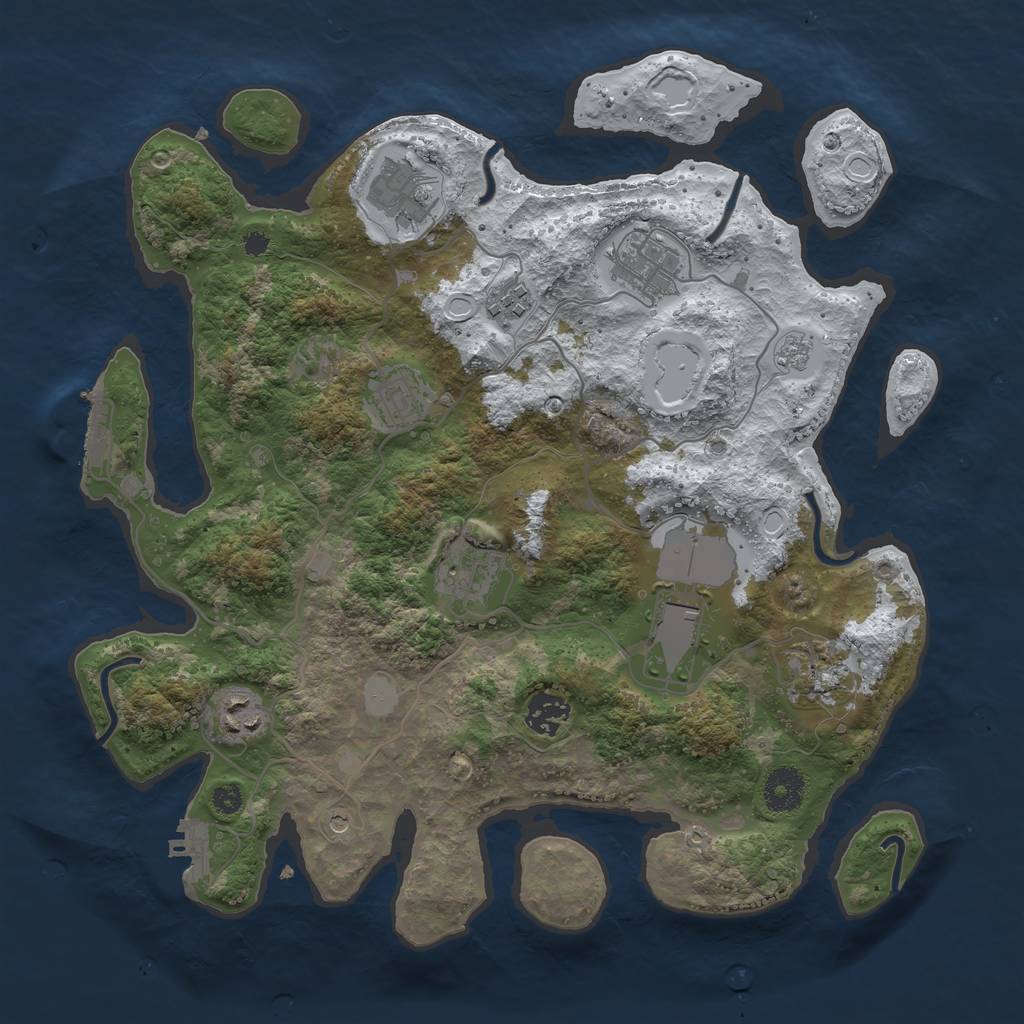 Rust Map: Procedural Map, Size: 3550, Seed: 108911, 18 Monuments