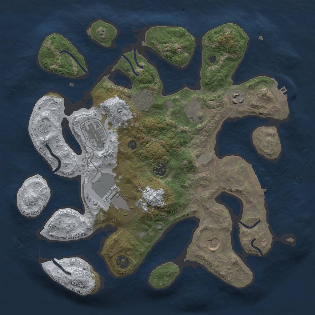Rust Map: Procedural Map, Size: 3500, Seed: 5708719, 15 Monuments