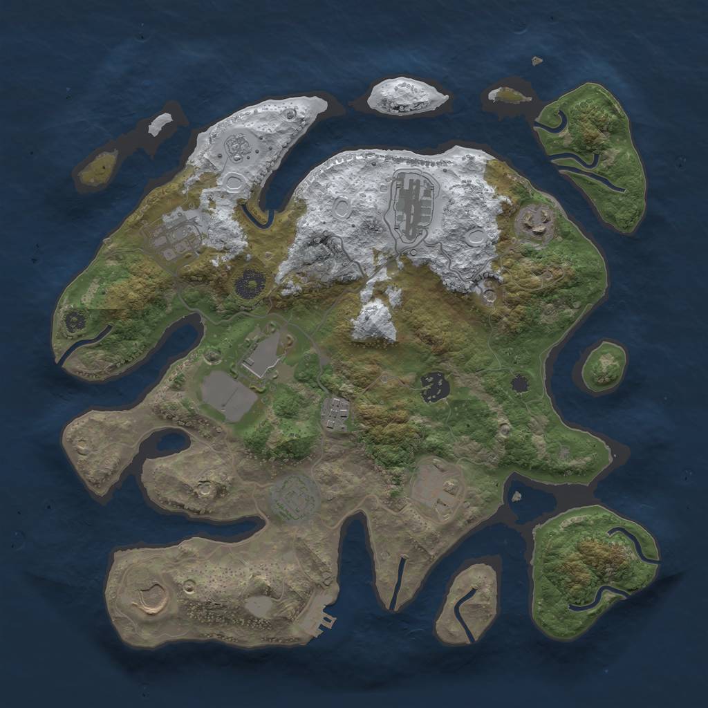 Rust Map: Procedural Map, Size: 3500, Seed: 6299794, 17 Monuments