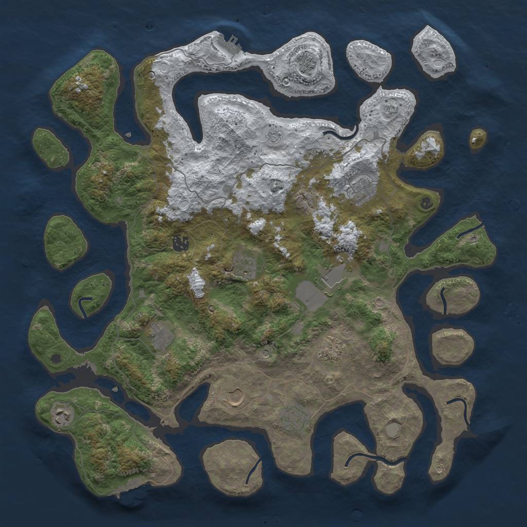 Rust Map: Procedural Map, Size: 4500, Seed: 1296891, 19 Monuments