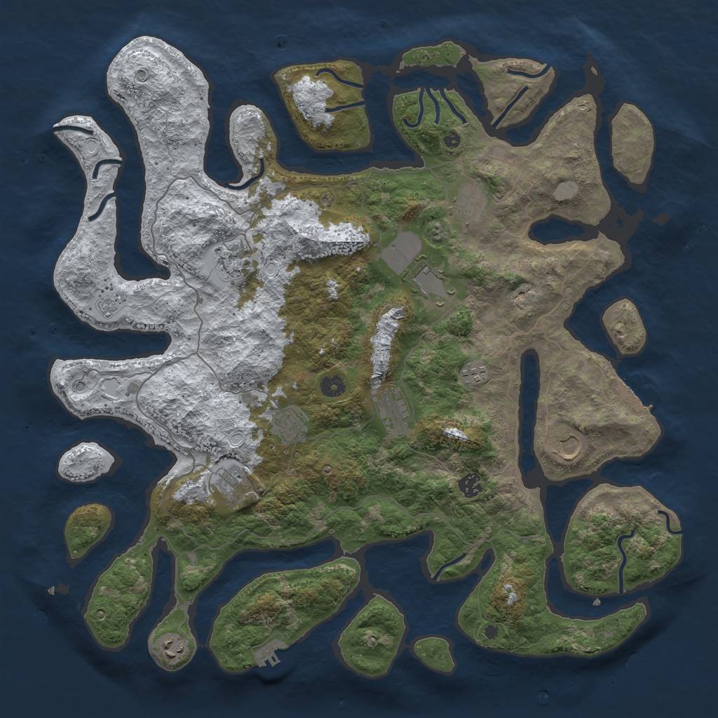Rust Map: Procedural Map, Size: 4545, Seed: 2937465, 19 Monuments