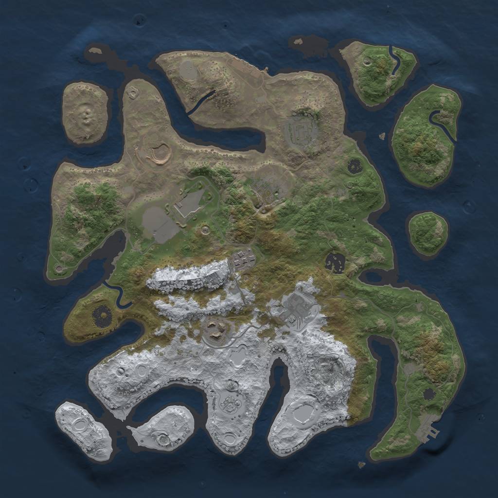 Rust Map: Procedural Map, Size: 3550, Seed: 284658, 16 Monuments