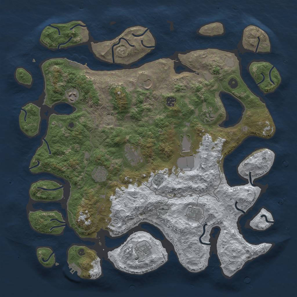Rust Map: Procedural Map, Size: 4500, Seed: 1786197, 19 Monuments