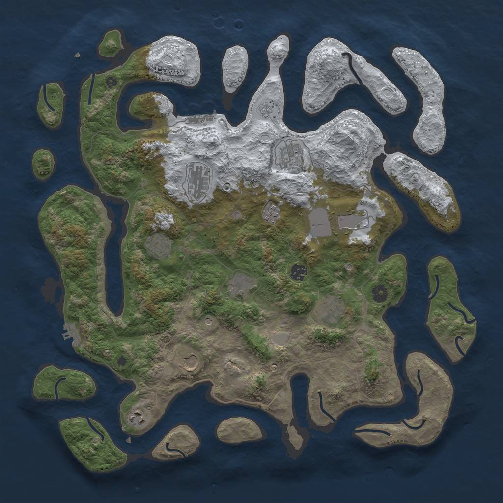Rust Map: Procedural Map, Size: 4500, Seed: 6339649, 19 Monuments