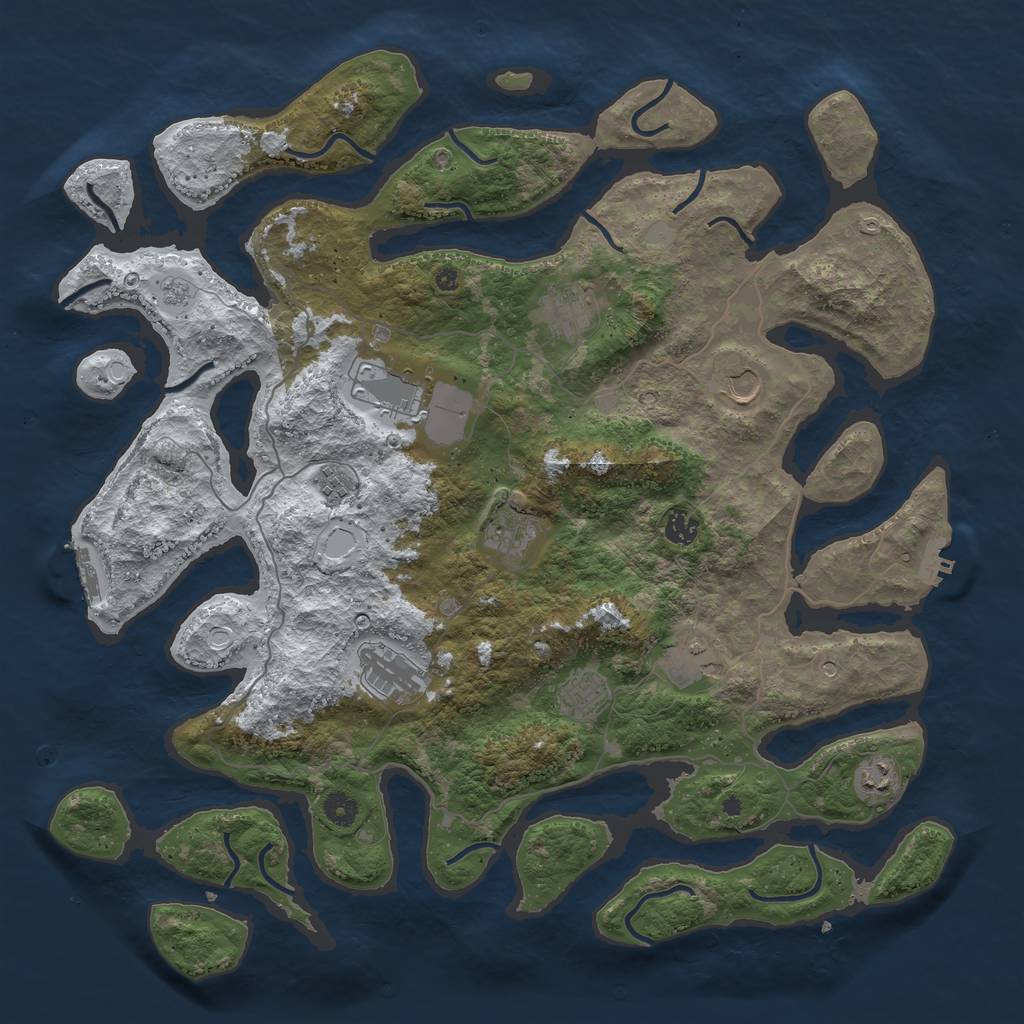 Rust Map: Procedural Map, Size: 4500, Seed: 5330385, 19 Monuments