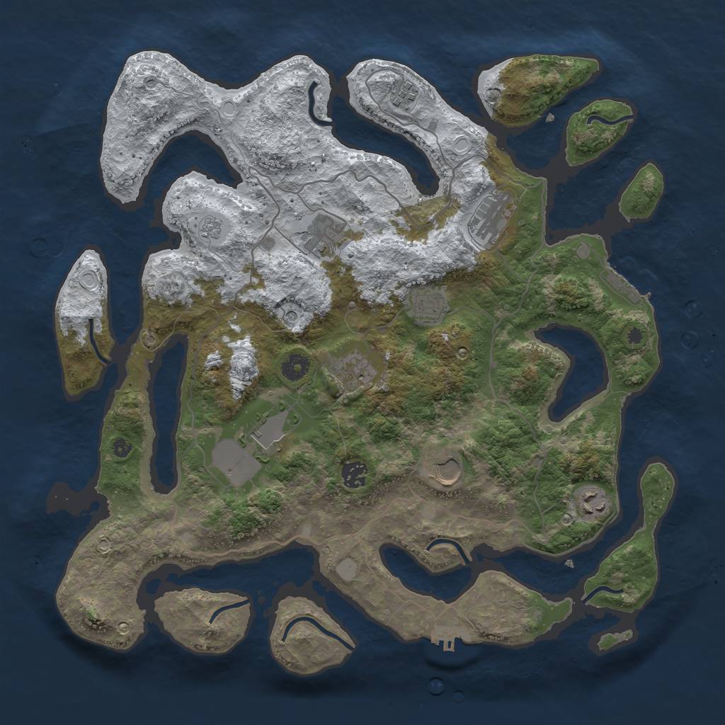 Rust Map: Procedural Map, Size: 4000, Seed: 1698917471, 18 Monuments