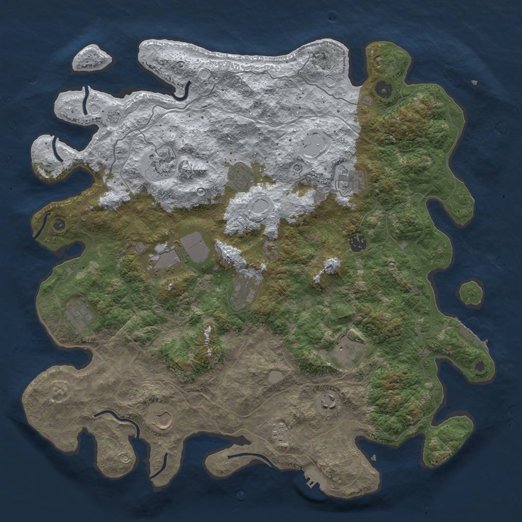 Rust Map: Procedural Map, Size: 4500, Seed: 1702192, 20 Monuments