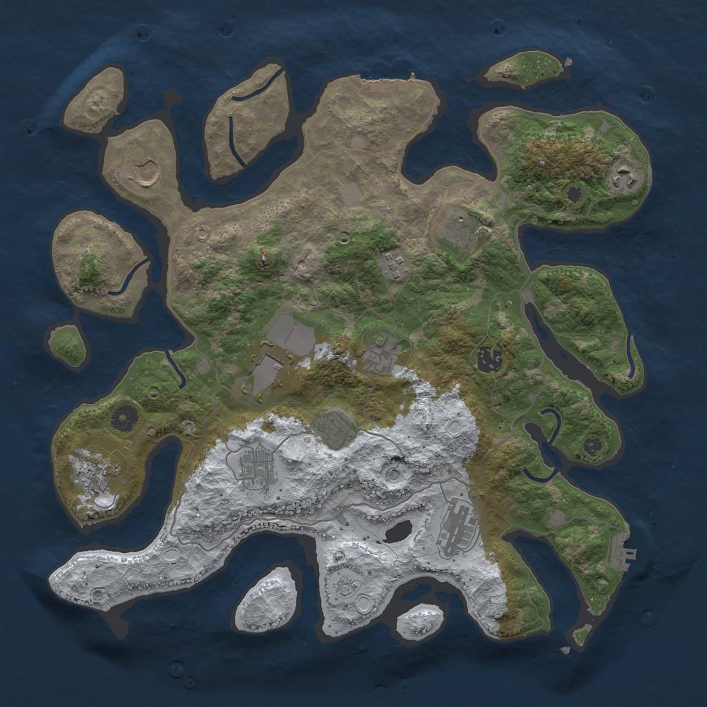 Rust Map: Procedural Map, Size: 4000, Seed: 469786774, 20 Monuments