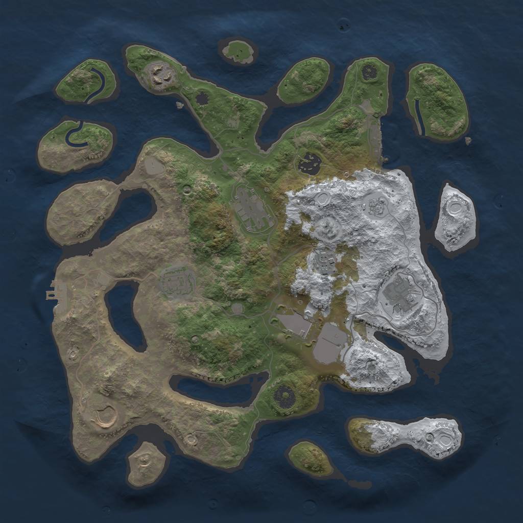 Rust Map: Procedural Map, Size: 3510, Seed: 6334790, 16 Monuments