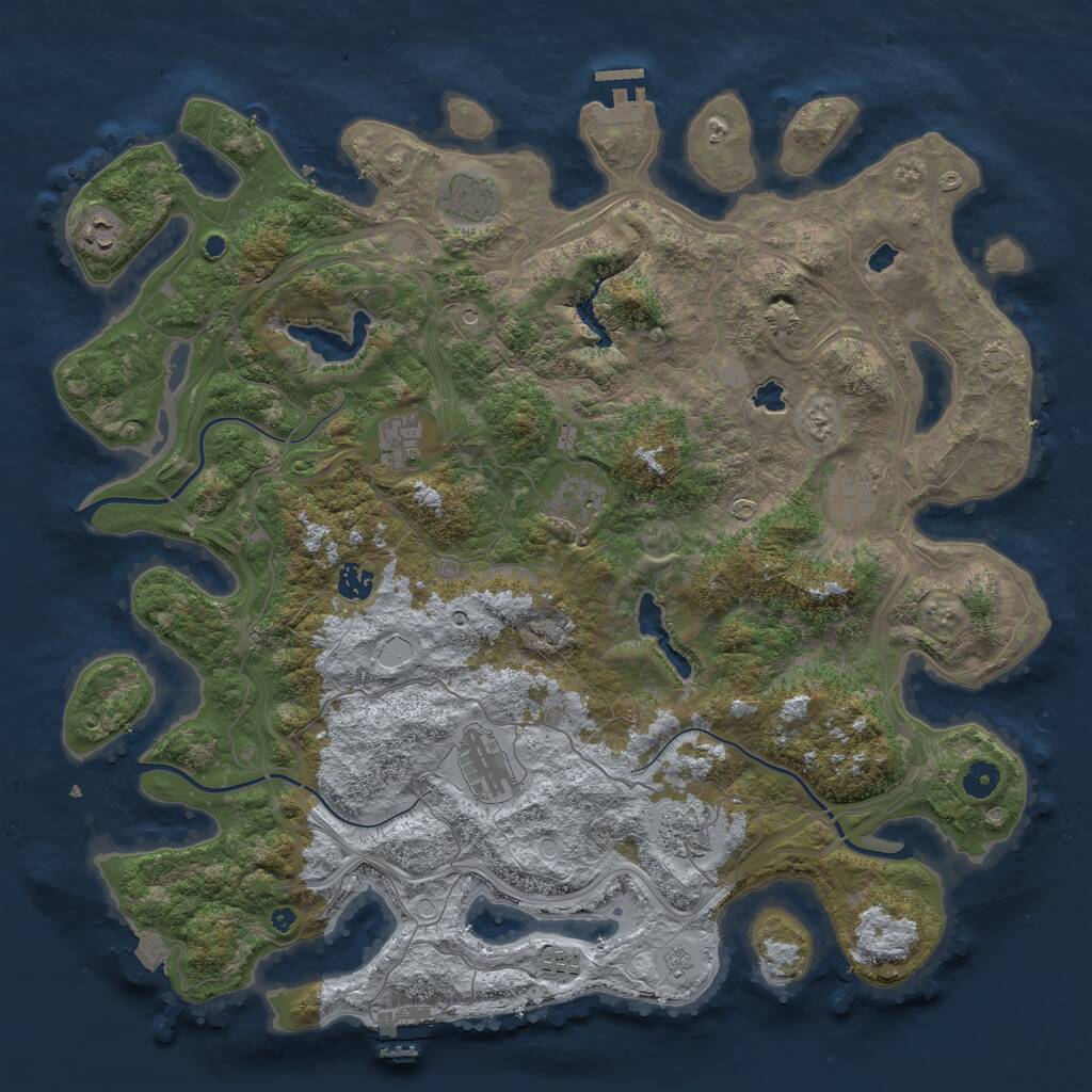 Rust Map: Procedural Map, Size: 4500, Seed: 3111072, 15 Monuments