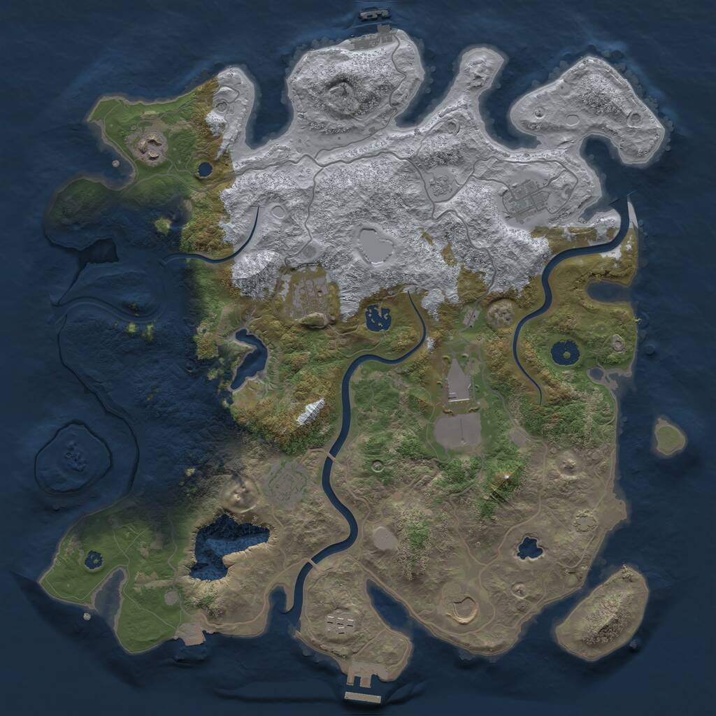 Rust Map: Procedural Map, Size: 4000, Seed: 4022223, 14 Monuments