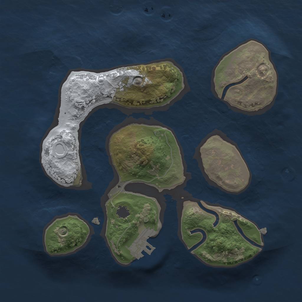 Rust Map: Procedural Map, Size: 2000, Seed: 632145, 6 Monuments