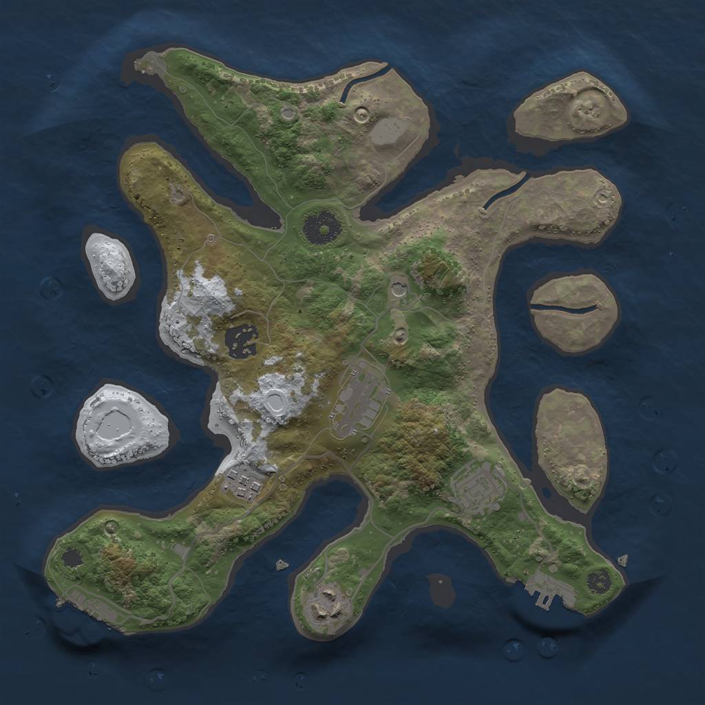 Rust Map: Procedural Map, Size: 3000, Seed: 400965872, 13 Monuments