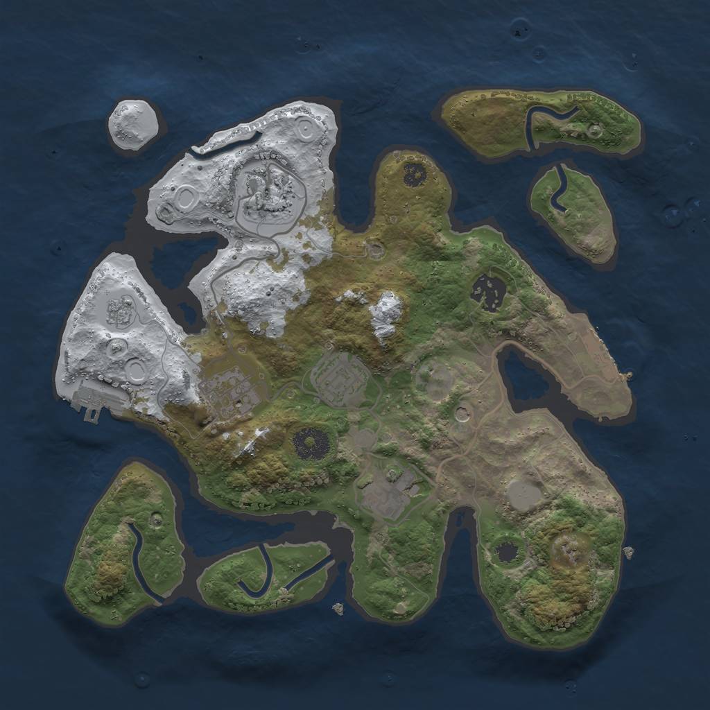 Rust Map: Procedural Map, Size: 3000, Seed: 1357924680, 14 Monuments