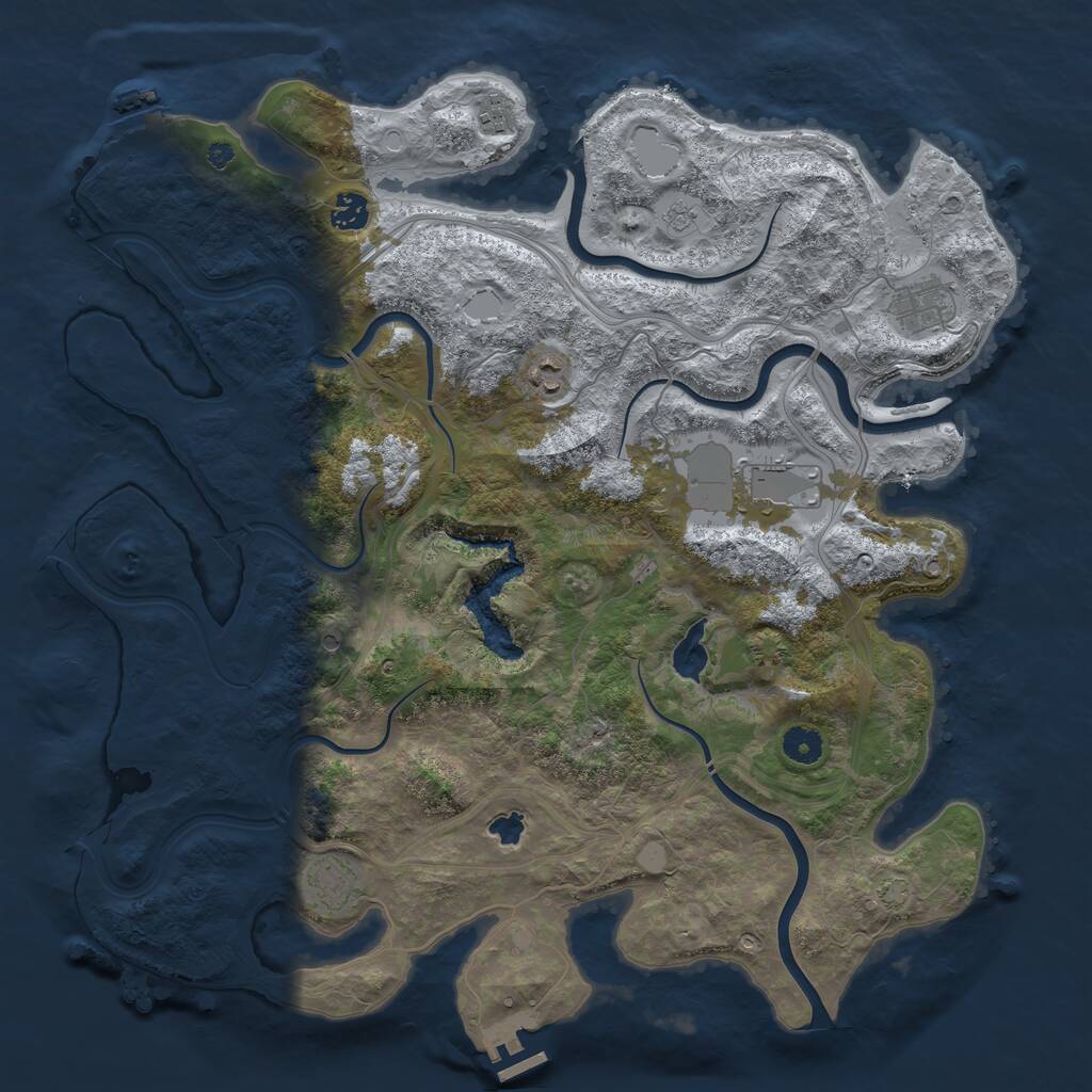 Rust Map: Procedural Map, Size: 4250, Seed: 4842844, 12 Monuments