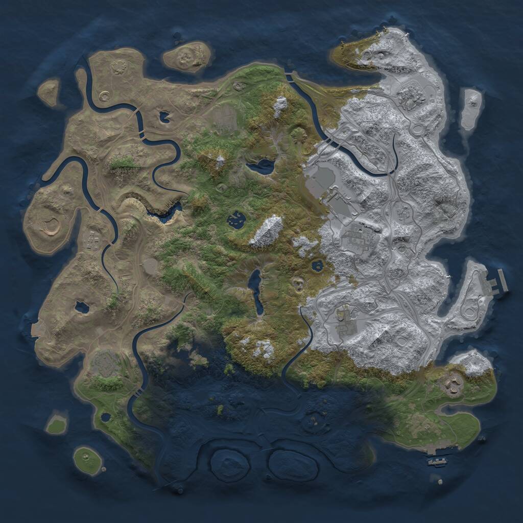 Rust Map: Procedural Map, Size: 4500, Seed: 282525654, 17 Monuments