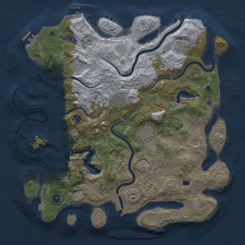 Rust Map: Procedural Map, Size: 4250, Seed: 355056, 15 Monuments