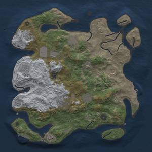 Thumbnail Rust Map: Procedural Map, Size: 3700, Seed: 1461177987, 19 Monuments