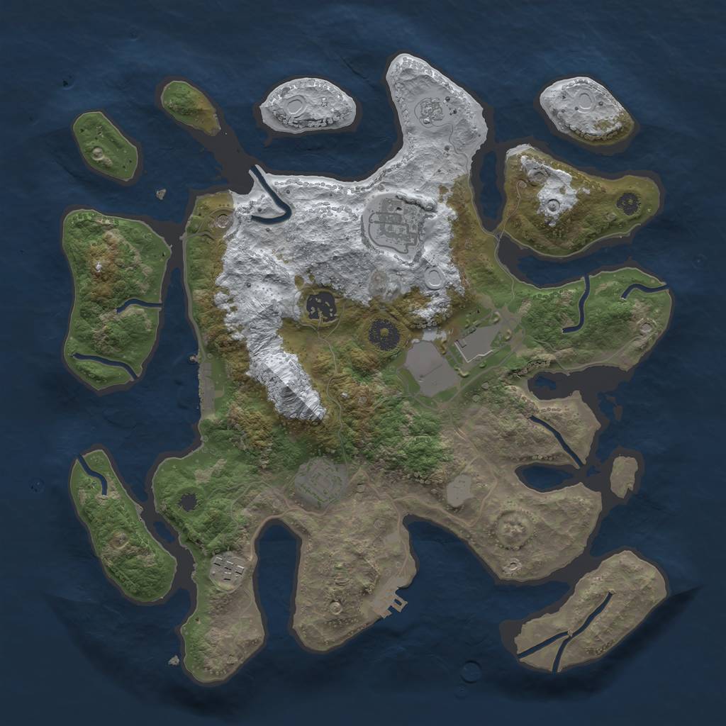 Rust Map: Procedural Map, Size: 3500, Seed: 6235283, 14 Monuments