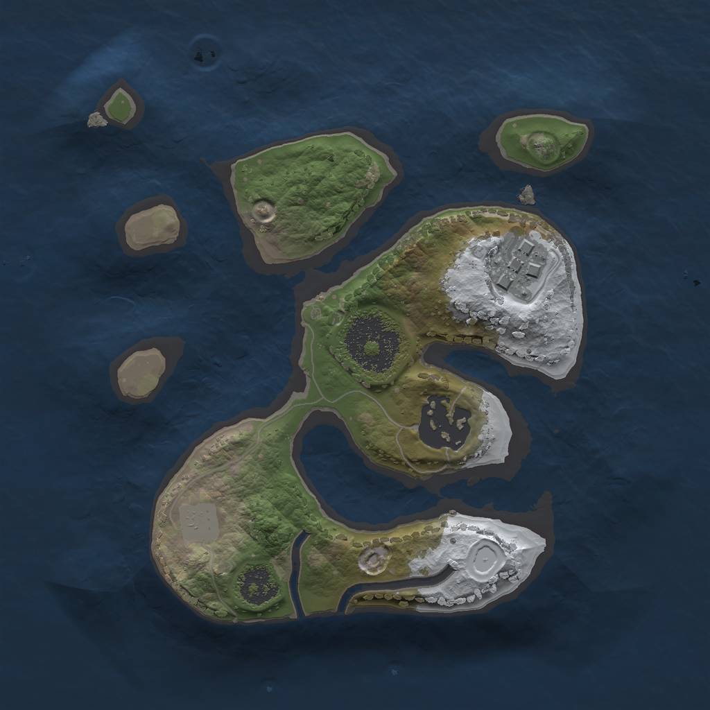 Rust Map: Procedural Map, Size: 1955, Seed: 3500, 7 Monuments