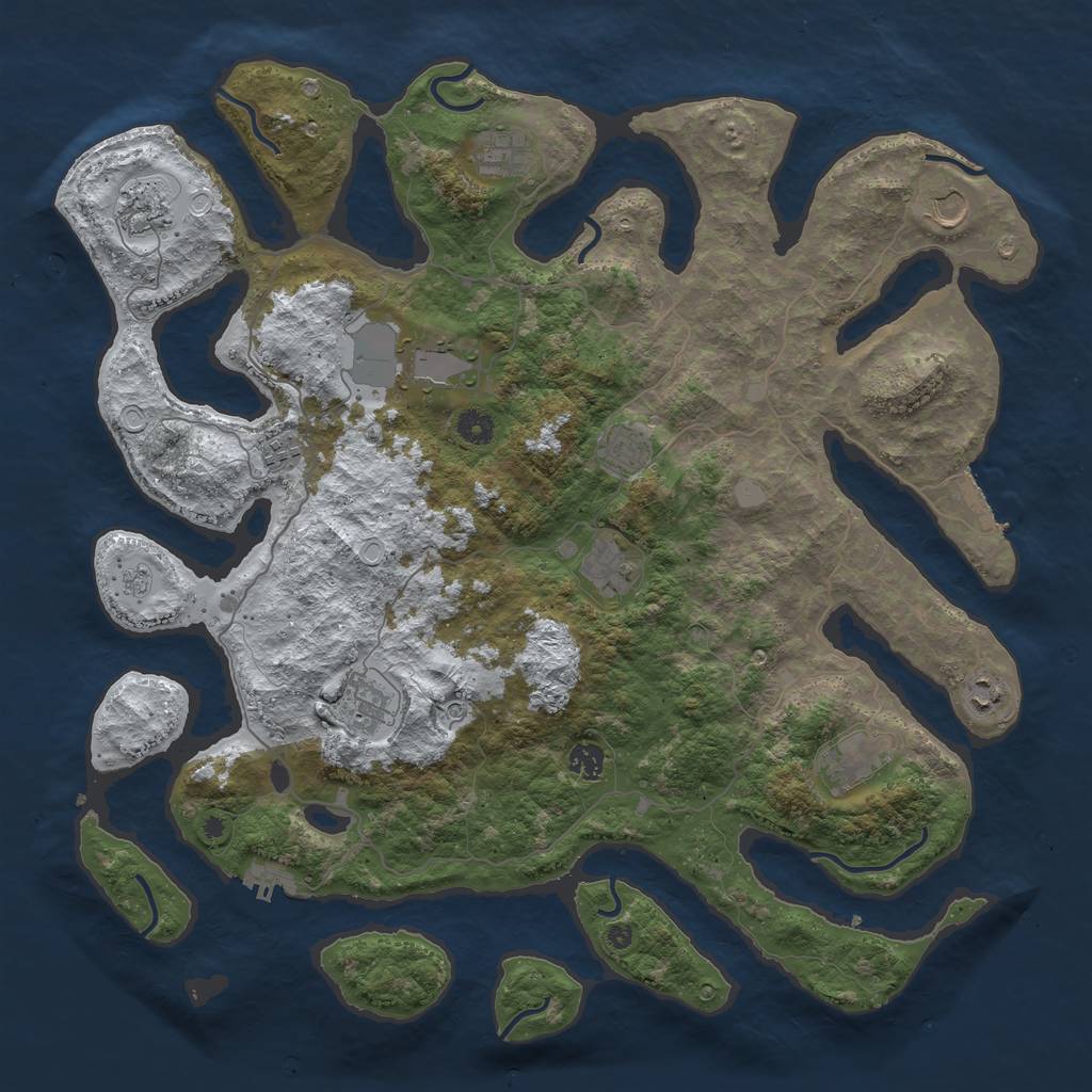 Rust Map: Procedural Map, Size: 4500, Seed: 1476679, 20 Monuments