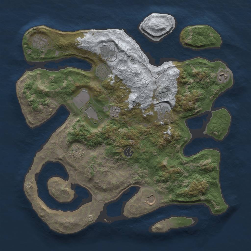 Rust Map: Barren, Size: 3823, Seed: 778289632, 13 Monuments