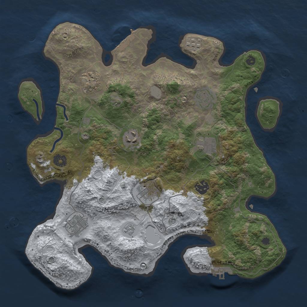 Rust Map: Procedural Map, Size: 3400, Seed: 2147483647, 17 Monuments