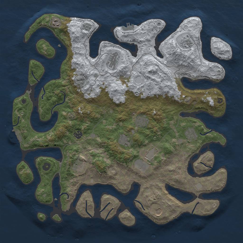 Rust Map: Procedural Map, Size: 4500, Seed: 4159609, 20 Monuments