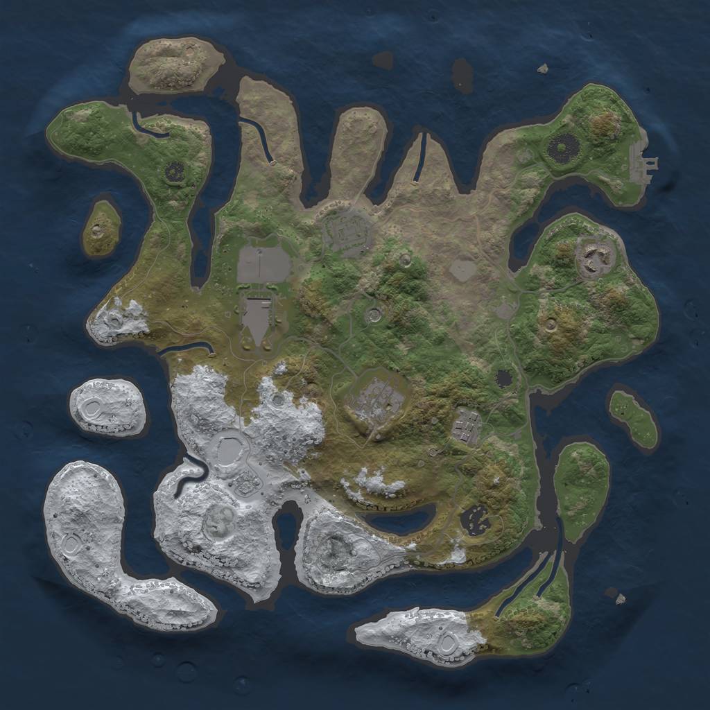 Rust Map: Procedural Map, Size: 3510, Seed: 1553770, 14 Monuments