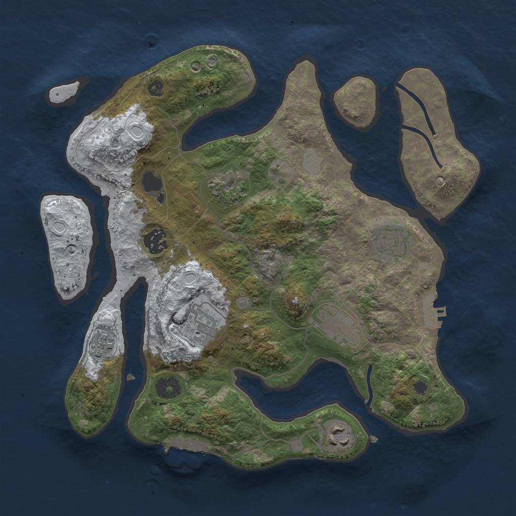 Rust Map: Procedural Map, Size: 3200, Seed: 6993, 14 Monuments
