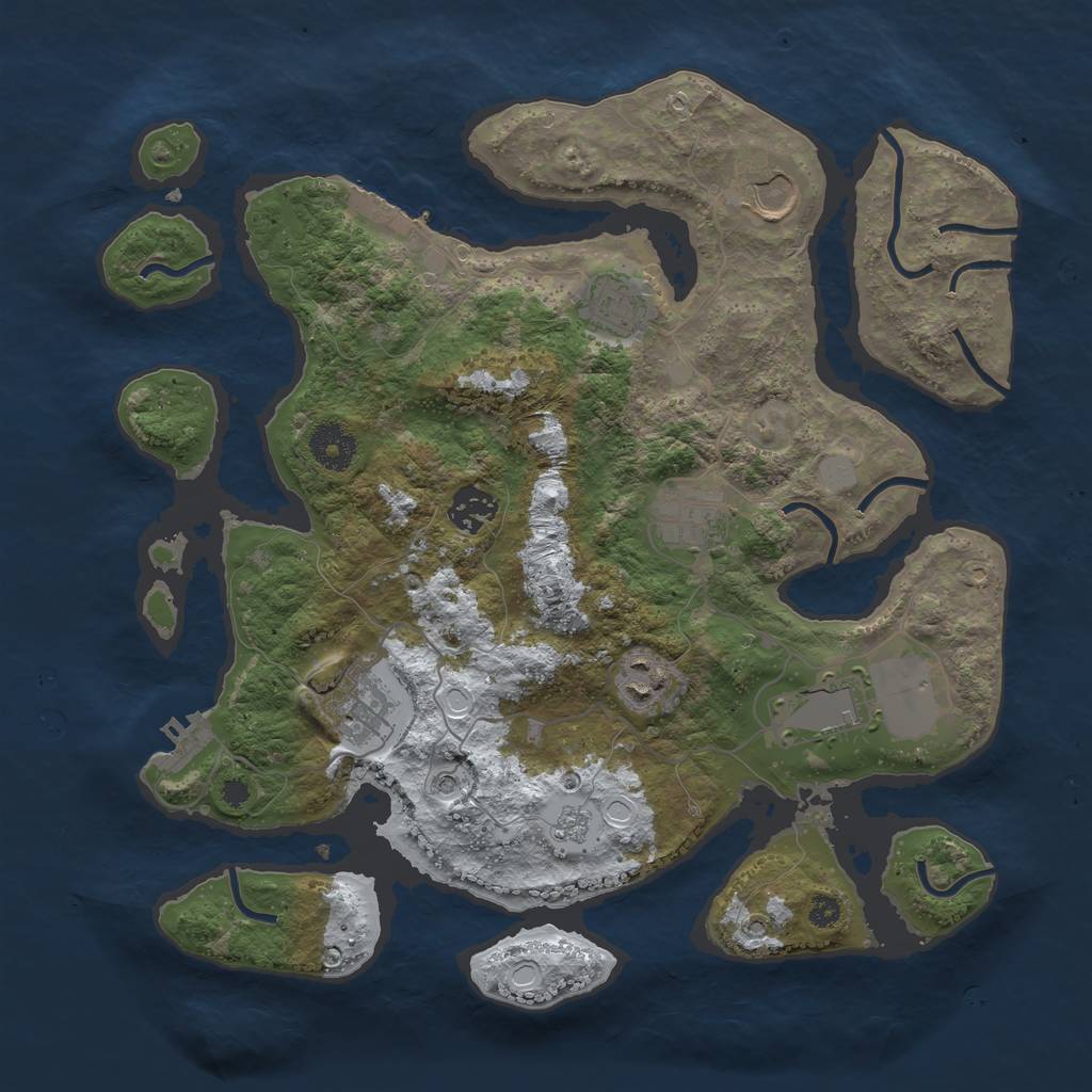 Rust Map: Procedural Map, Size: 3500, Seed: 1611736, 16 Monuments