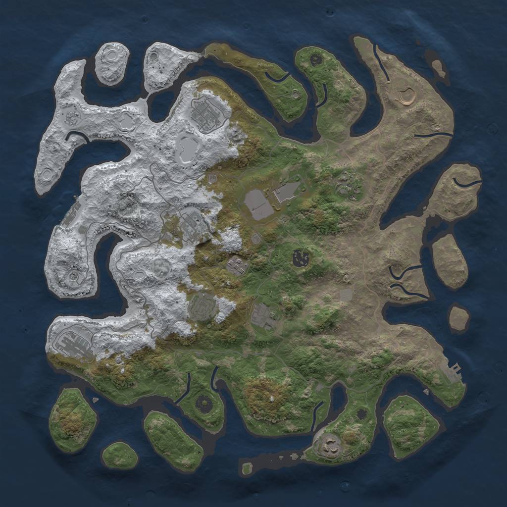 Rust Map: Procedural Map, Size: 4301, Seed: 602372510, 20 Monuments