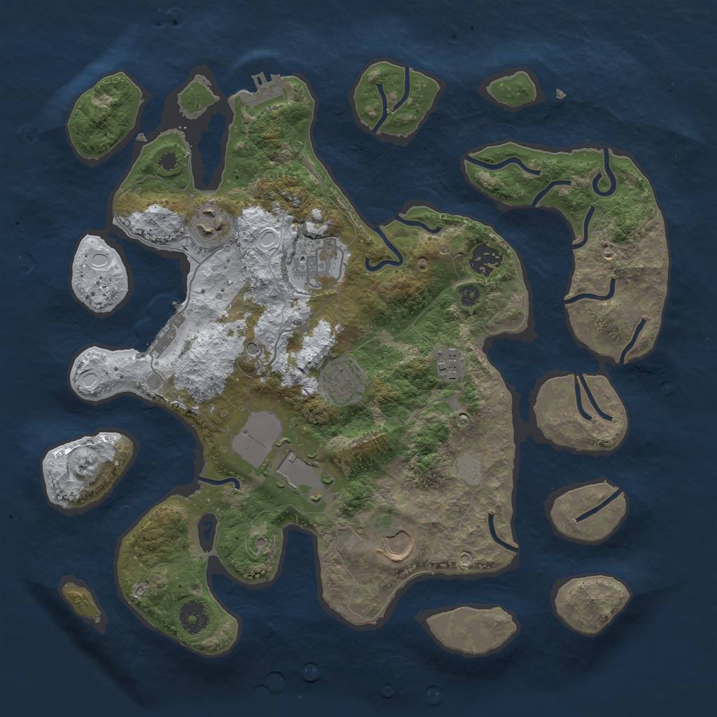 Rust Map: Procedural Map, Size: 3500, Seed: 1926881004, 15 Monuments