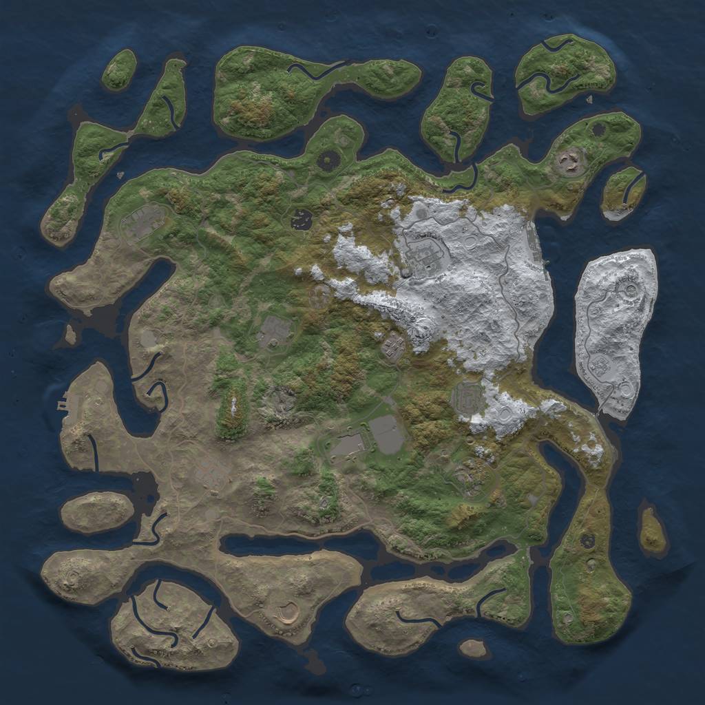 Rust Map: Procedural Map, Size: 4800, Seed: 59595959, 20 Monuments