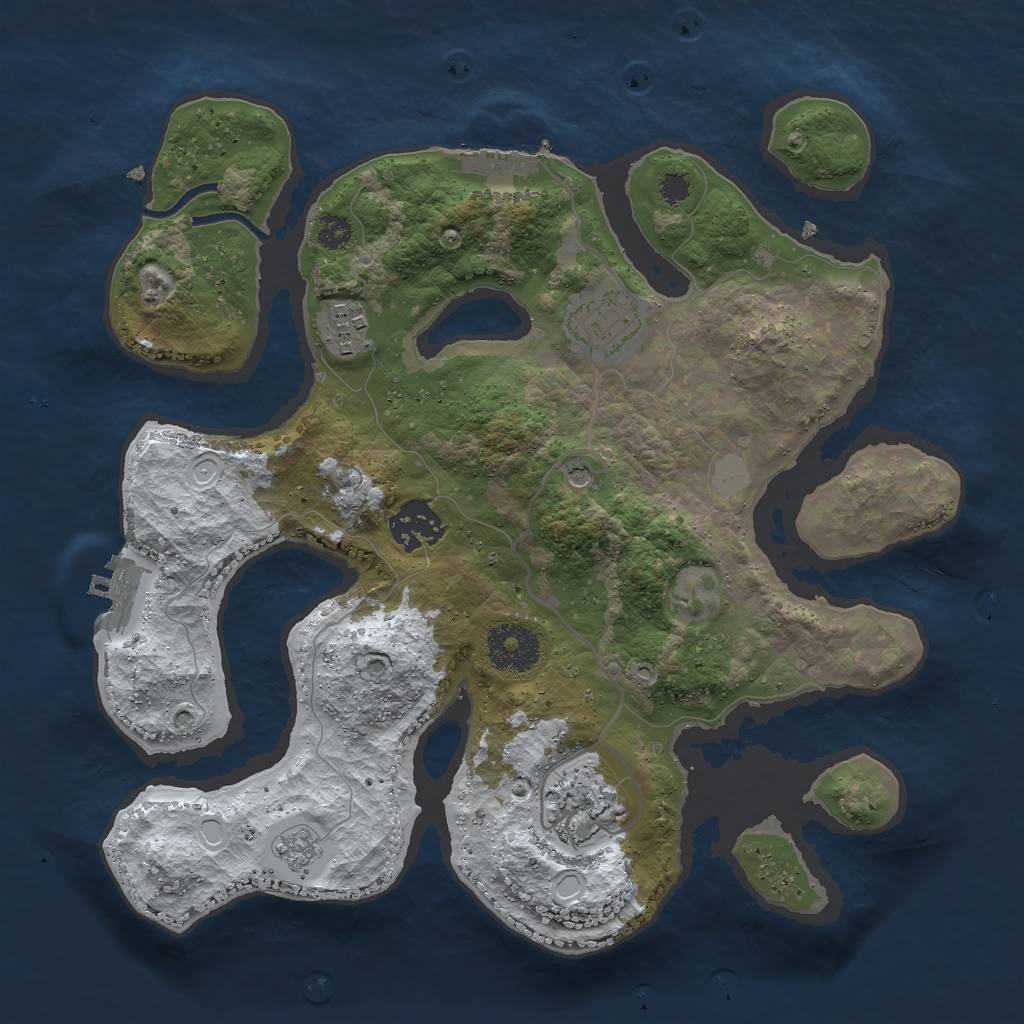 Rust Map: Procedural Map, Size: 3000, Seed: 62948, 13 Monuments