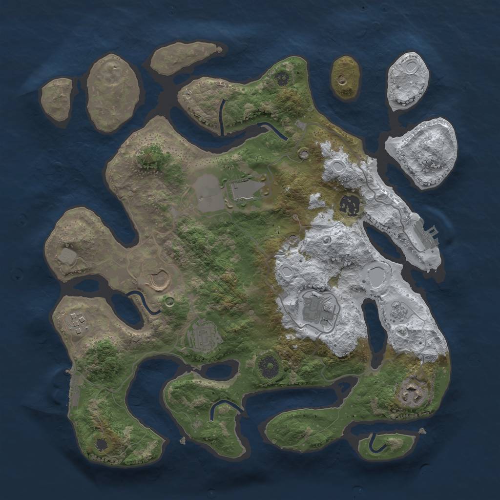 Rust Map: Procedural Map, Size: 3550, Seed: 180549, 16 Monuments